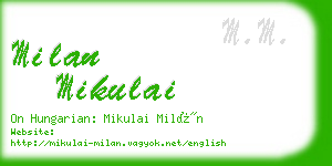 milan mikulai business card